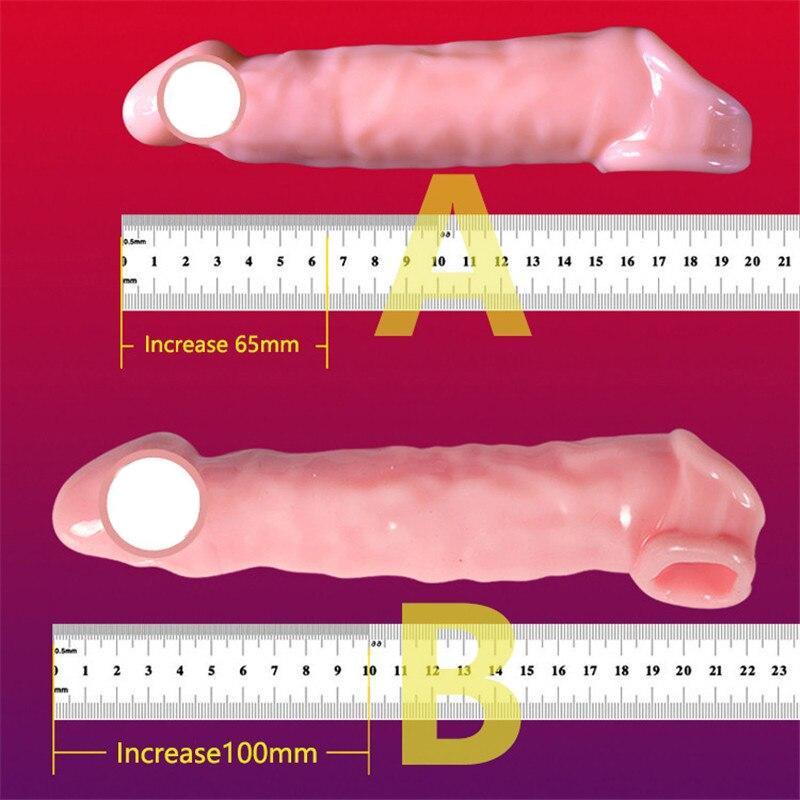 Silicon Penis Extender Dick Enlargement Penis Sleeve Condom Binding Scrotum Delay Ejaculation Reusable Sex Toys
