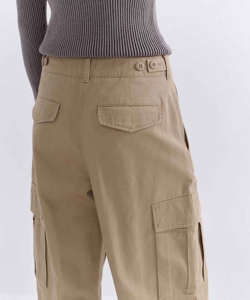 MUSINSA STANDARD WOMAN Women'S Fleece-Lined Wide Cargo Pants [Beige]
