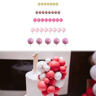50 Pieces Cake Topper Balls Foam 2/2.5/3/4cm Mini Balloons Decorations for Anniversary