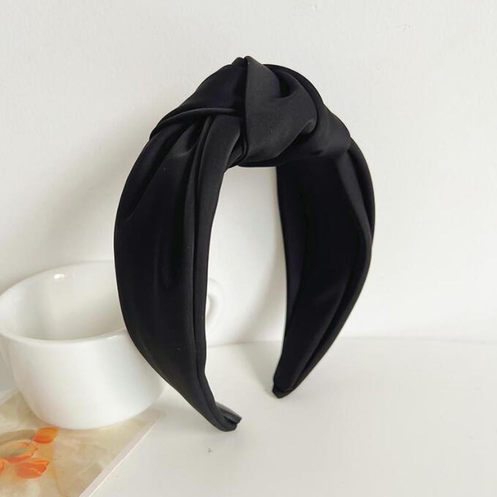 PROLY New Fashion Women Headband Adult Wide Side Solid Color Hairband Center Knot Turban Casual Hair Accessories