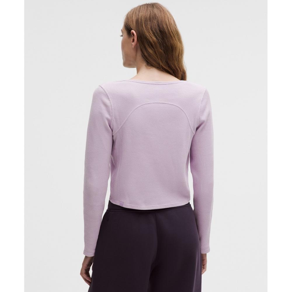Lululemon Cotton Blend Henley Long Sleeve Shirt Lilac Ether