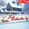 Festive Holiday Holiday Christmas Fence Banner, Outdoor Garden Porch Decor