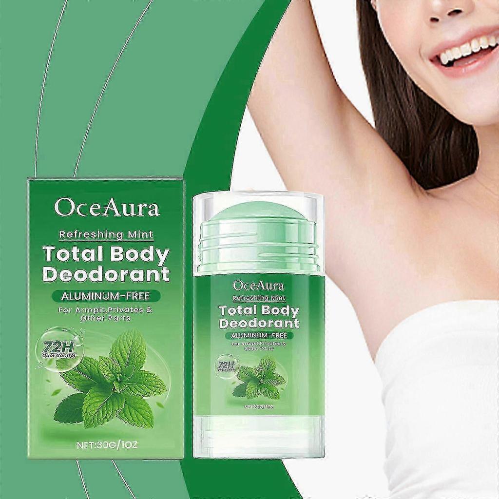 Aluminum-Free Total Body Deodorant, 1pcs 72H Long-Lasting Freshness with Vitamin E & Peppermint for Odor Control
