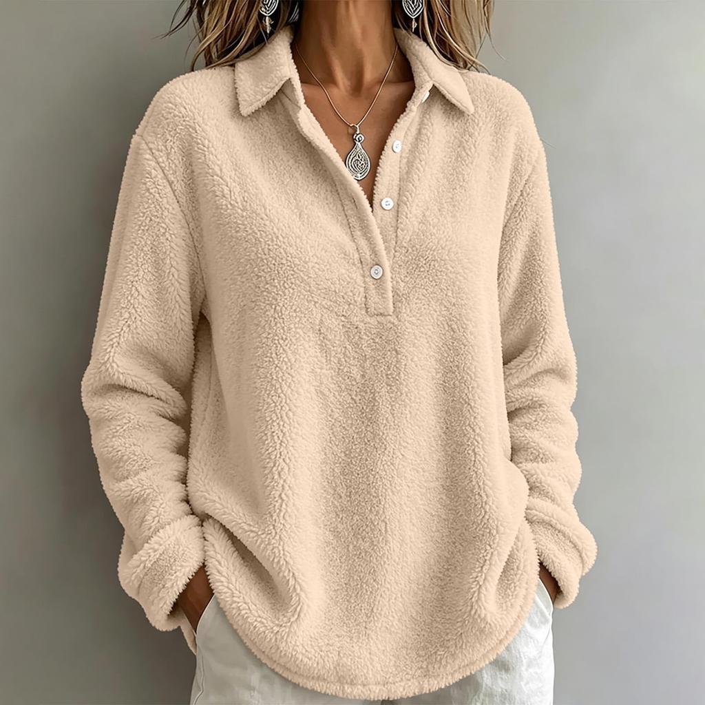 Women's Fashion Color Long Sleeve Pullover Sweatshirt for Casual Wear