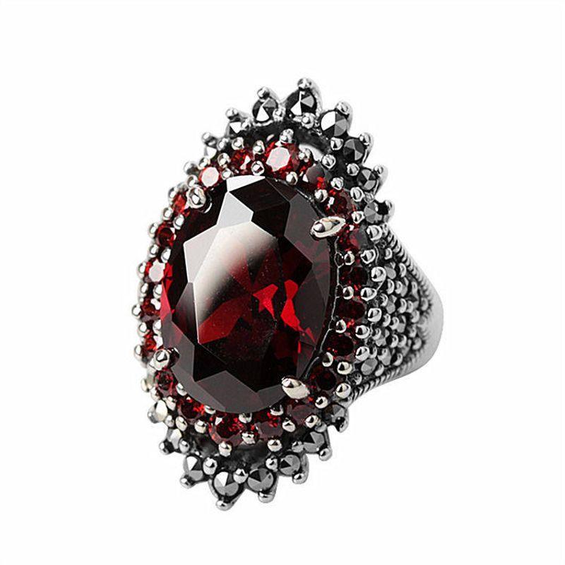 Vintage Rubinring, Modisch und Einzigartig, Sterlingsilber, 2026 Neuer Trendiger Verstellbarer Offener Ring, Europäischer und Amerikanischer Stil