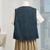 Sishe Women's Loose Fit Washed Denim Vest