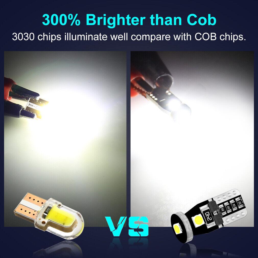 10Pcs T10 Led Canbus W5W Led Bulbs 168 194 6000K White Signal Lamp Dome Reading License Plate Light Car Interior Lights Auto 12V