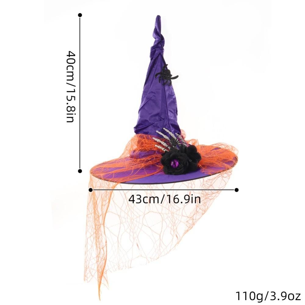 Eyeball Flower Witch Hat Spider Pendant Wizard Cap Cool Halloween Hat  Adult
