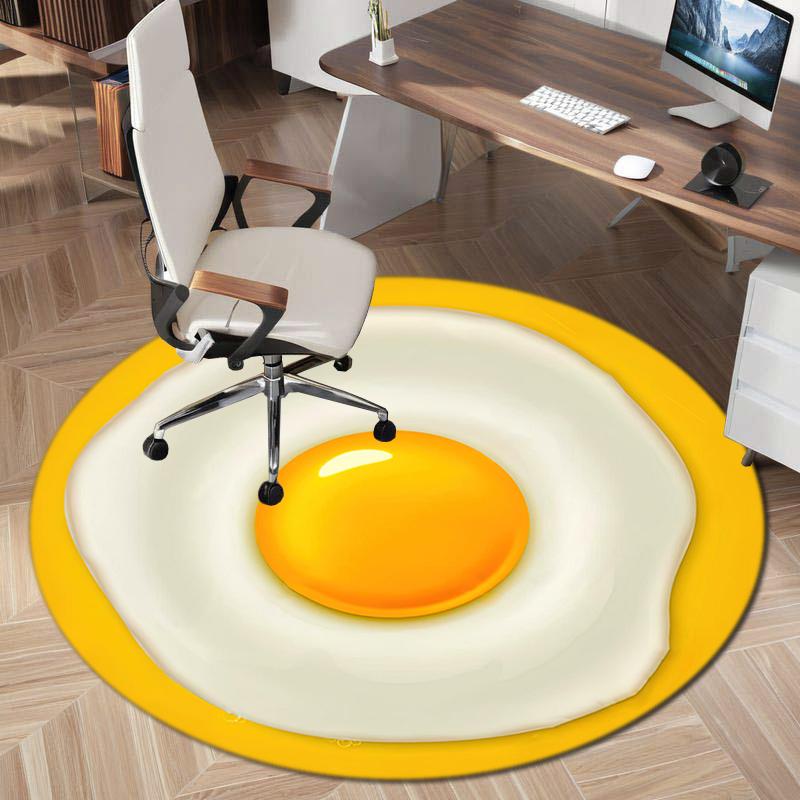 1Pc food theme Printed circular carpet, home door mat, outdoor travel protection carpet A5