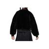 Nike Vendbar jakke i plysjfleece med baseballkrage Damejakker Svart FB8693-010