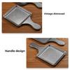 1PC Retro Stainless Steel Square Plate Creative with Handle Flat Bottom Plate Can Hold Fried Chicken Snack Tableware