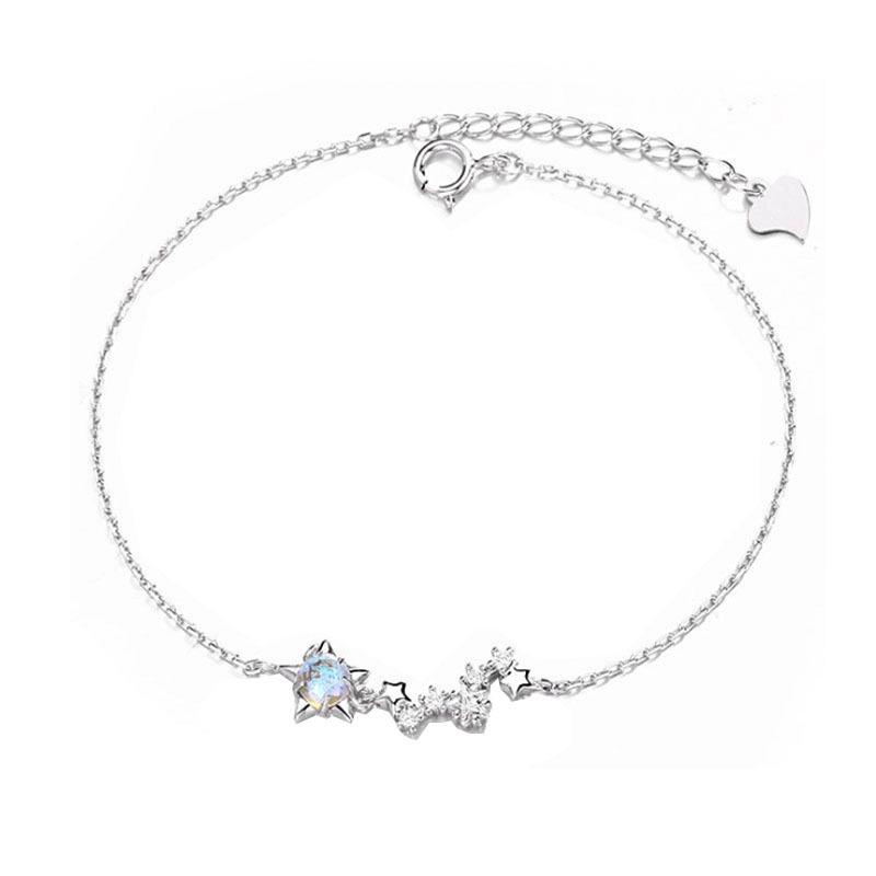 Dreamy Seven Stars Moon Bracelet: Simple Korean Fashion for Friends & Couples