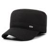 Wool Blend Warm Cotton Hat - Mid-aged & Elderly Cycling & Walking Cold Weather Ear Protection Flat Top Hat - Men's Outdoor Hat