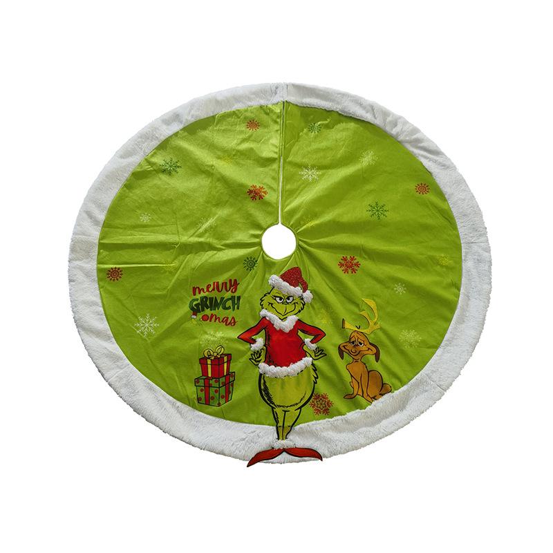 Set Ciorap de Crăciun Grinch și Fustă de Brad cu Huse pentru Scaun și Sticlă de Vin