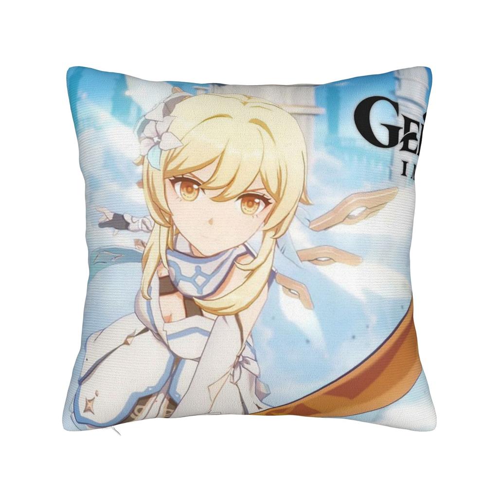 Genshin Sucrose Pillowcase Printed Fabric Cushion Cover Decorations Kawaii Game Anime Online Games Pillow Case Cover Home Zipper