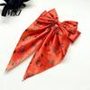 Decorative Halloween Hair Clip Silky Satin Bows for Women, Big Ribbon Bow Clips Girls, Hairstyle Accessory Oversized Long Tail Barrettes, Cute