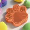 2-in-1 Makeup Brush Holder Silicone Textured Makeup Brush Cleaning Mat with Drying Holder