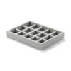 MUJI Stackable Velour Case with Lattice Design, for Acrylic Cases, Gray, 155cm (W) x 12cm (D) x