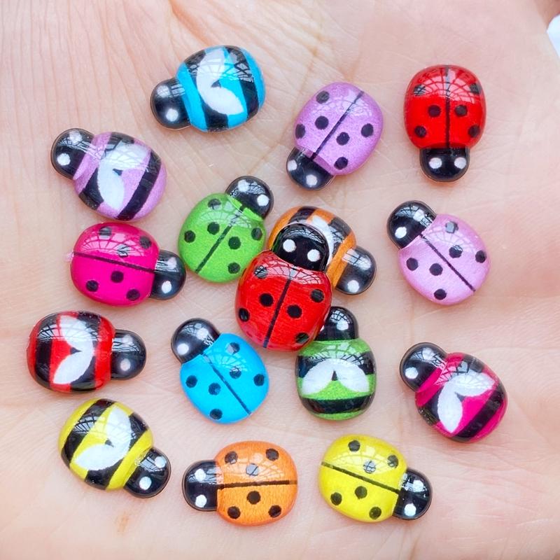 60pcs New Mix Mini Insect Flat Back Cabochon Crafts Clothing DIY Scrapbooking Accessories J42