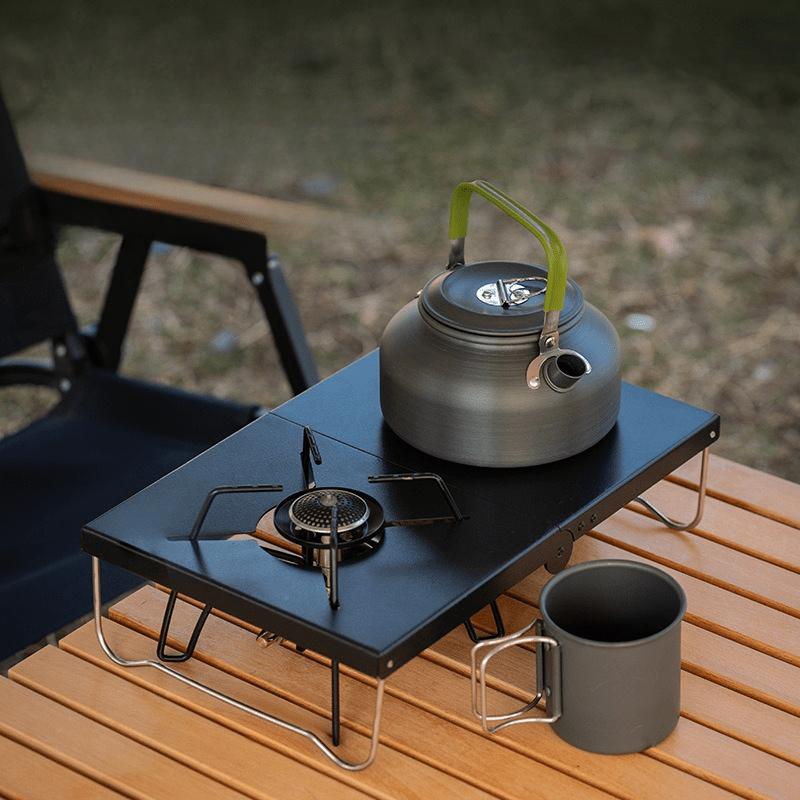 Outdoor Folding Small Table Portable Picnic Table Thickened Steel Plate Spider Stove Table Insulation Table Camping Equipment