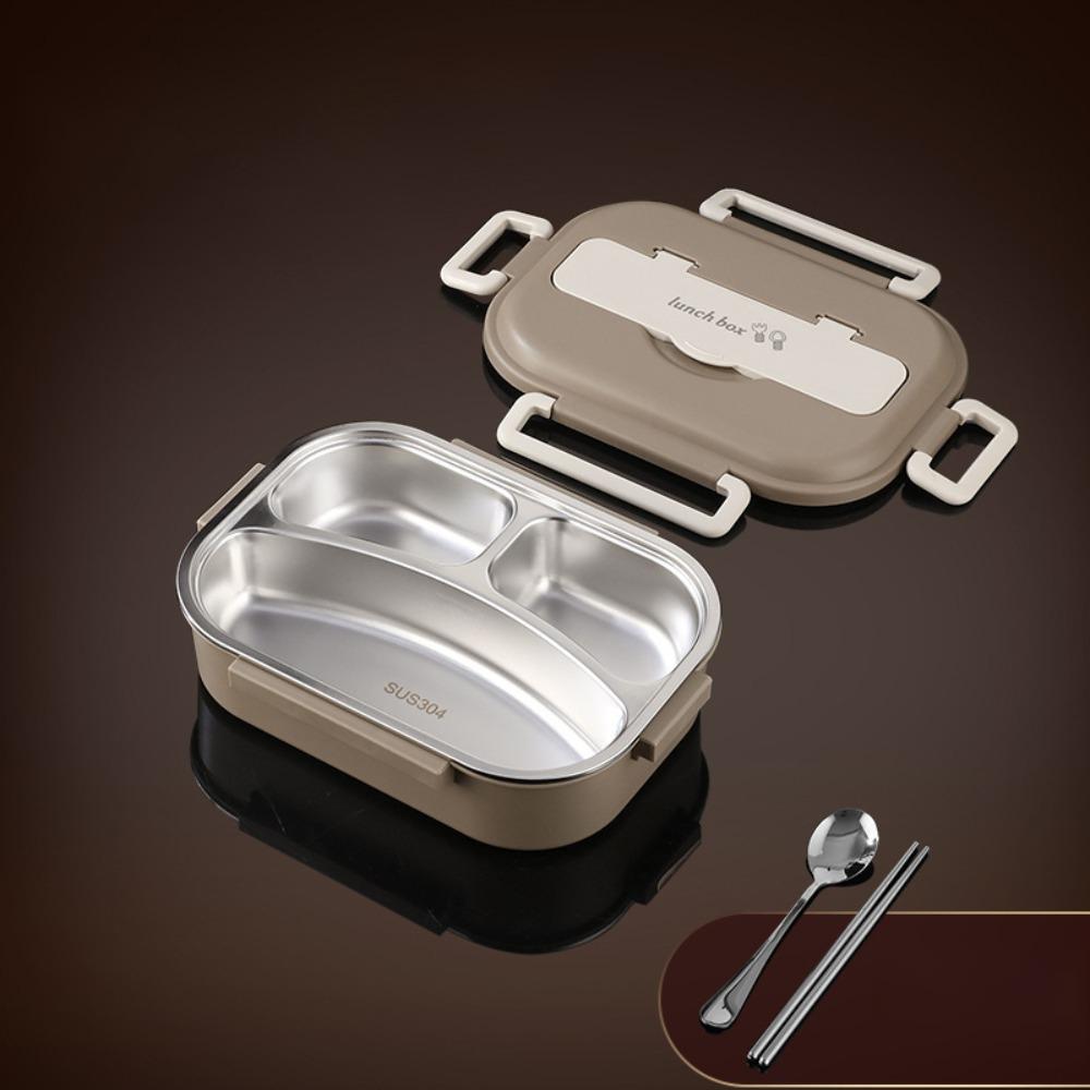 304 Stainless Steel Insulated Compartment Lunch Box Large Capacity Picnic Box  Microwaveable