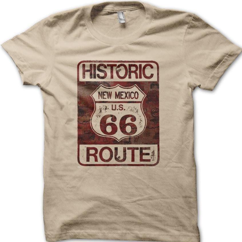 

Historic New Mexico Route 66 Motorcycle Classic Vintage Biker T-Shirt 06108 XL