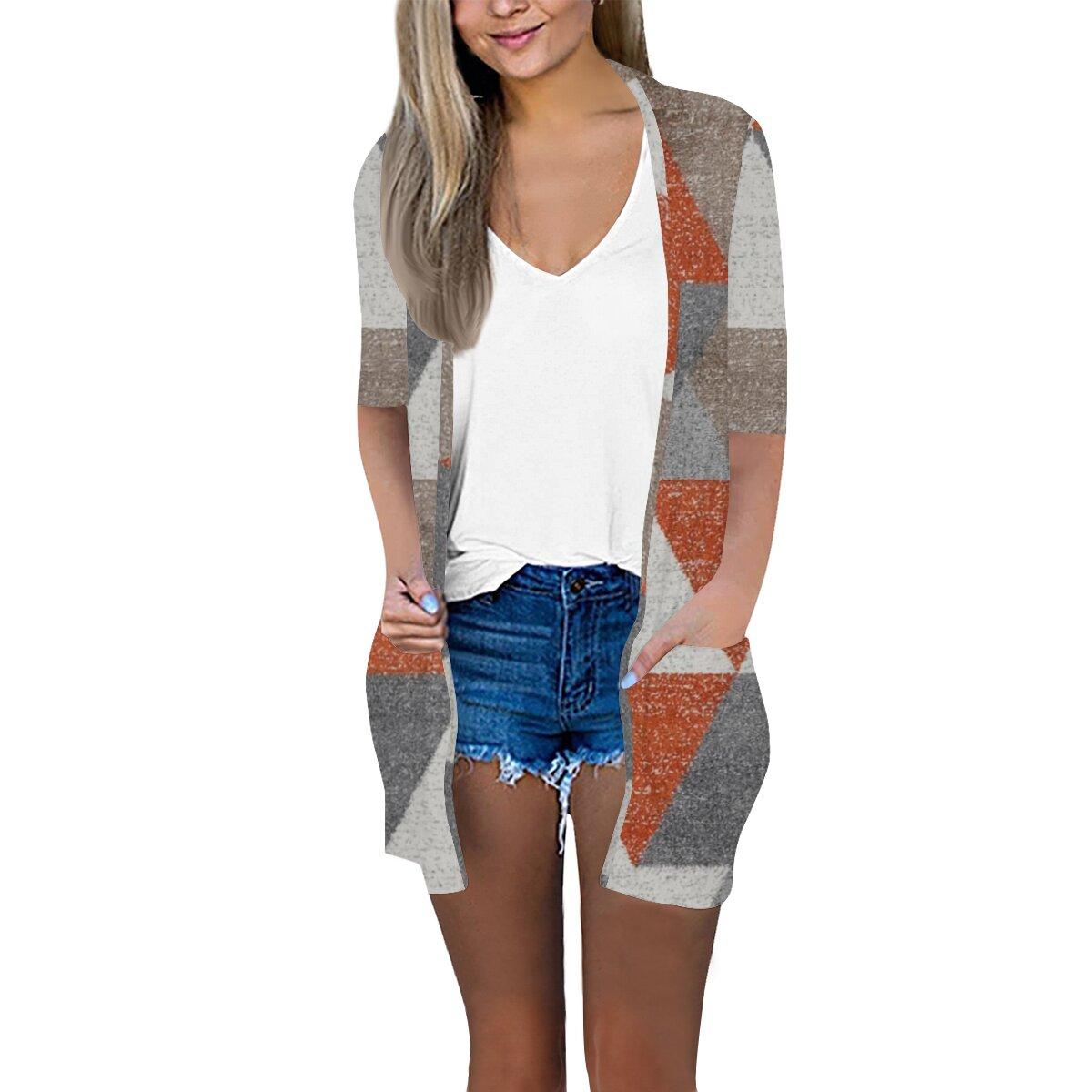 

2023 Осеннее новое модное женское повседневное пальто с рукавом 3/4 и принтом больших размеров 6-S бездна