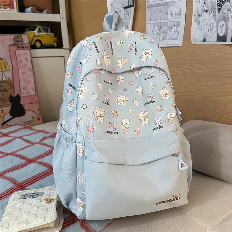 Student Schoolbag Women's Large Capacity Ice Cream Dog Lightweight Backpack