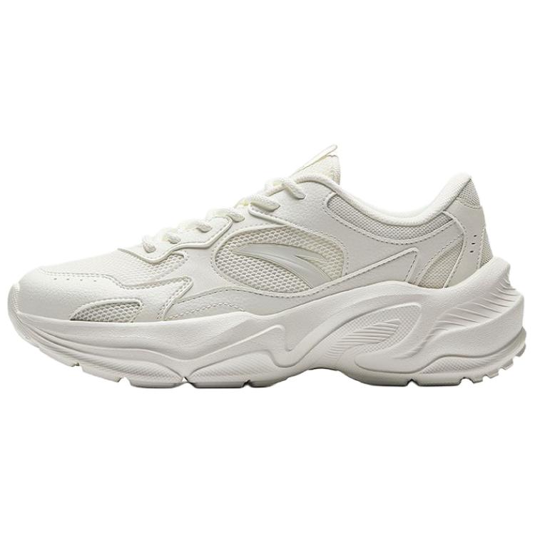 Anta Little Millennium Trendy Comfortable Wear-Resistant Breathable Height-Increasing Low-Top Casual Shoes Women sneaker Ivory-White 922538826-7