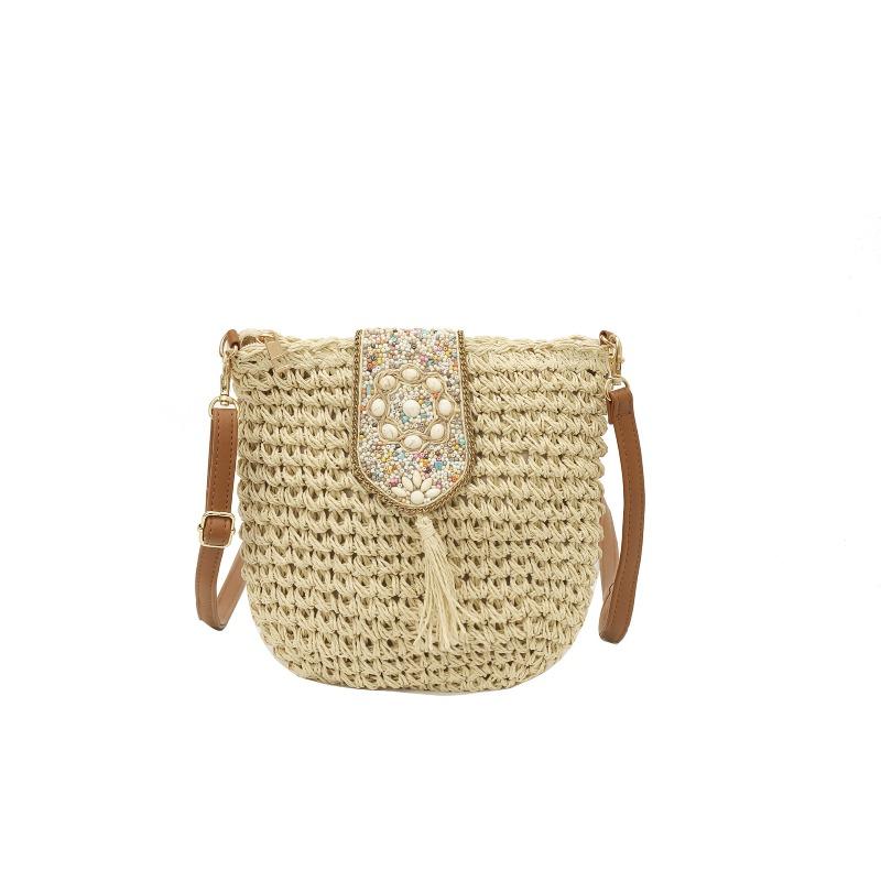 New ethnic style summer woven shoulder messenger bag niche simple design high-end woven women s bag