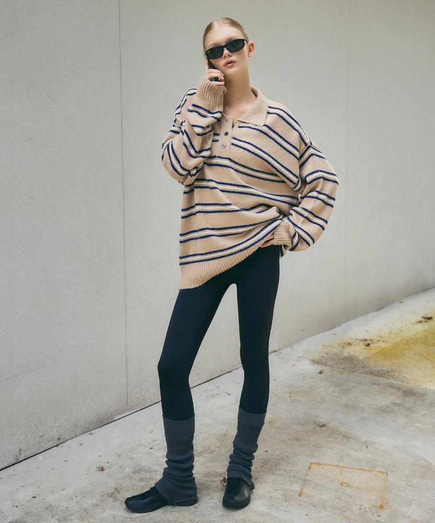 CITTA Wool Mohair Stripe Long Sleeve Knit_Ctk235(4Color)