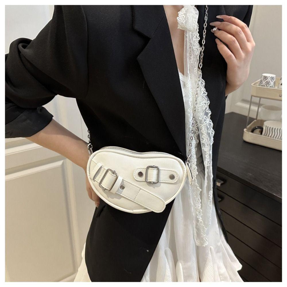 Gesp Hart Schoudertas Designer PU Leer Tas Mode Hart Kruistas voor Dames/Meisjes
