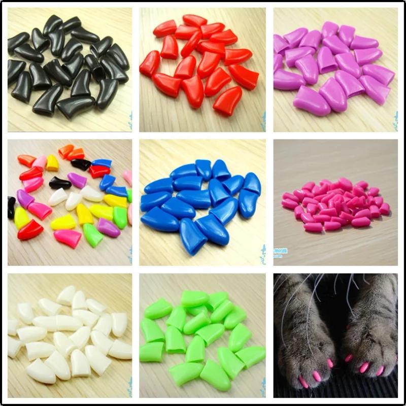 20pcs Silicone Soft Cat Nail Cap Cat Paw Claw Pet Nail Protector Cat Nail Cover Pet  Protector Kitten Cat Pet Products