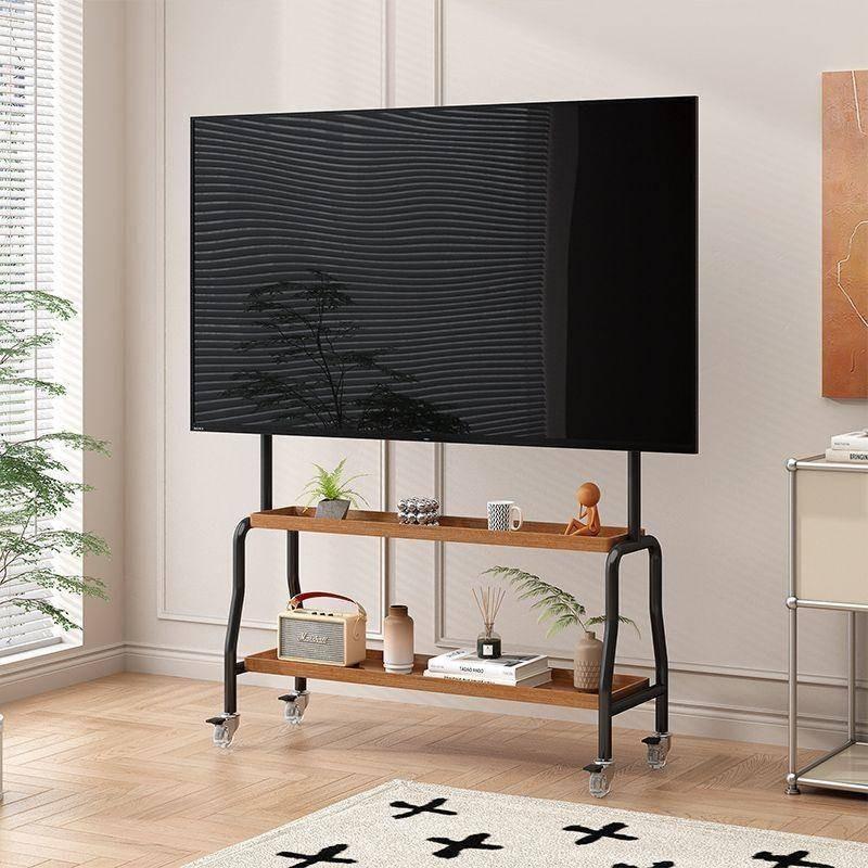 43-75 Zoll Wohnzimmer-TV Beweglicher Ständer Schlafzimmer Universeller Mobiler TV-Wagen aus Edelstahl Großer Bildschirm Bodenständer