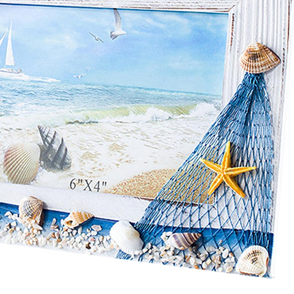 Photo Frame Shell Poster Display Vintage Style Tabletop for Holiday Indoor Birthday