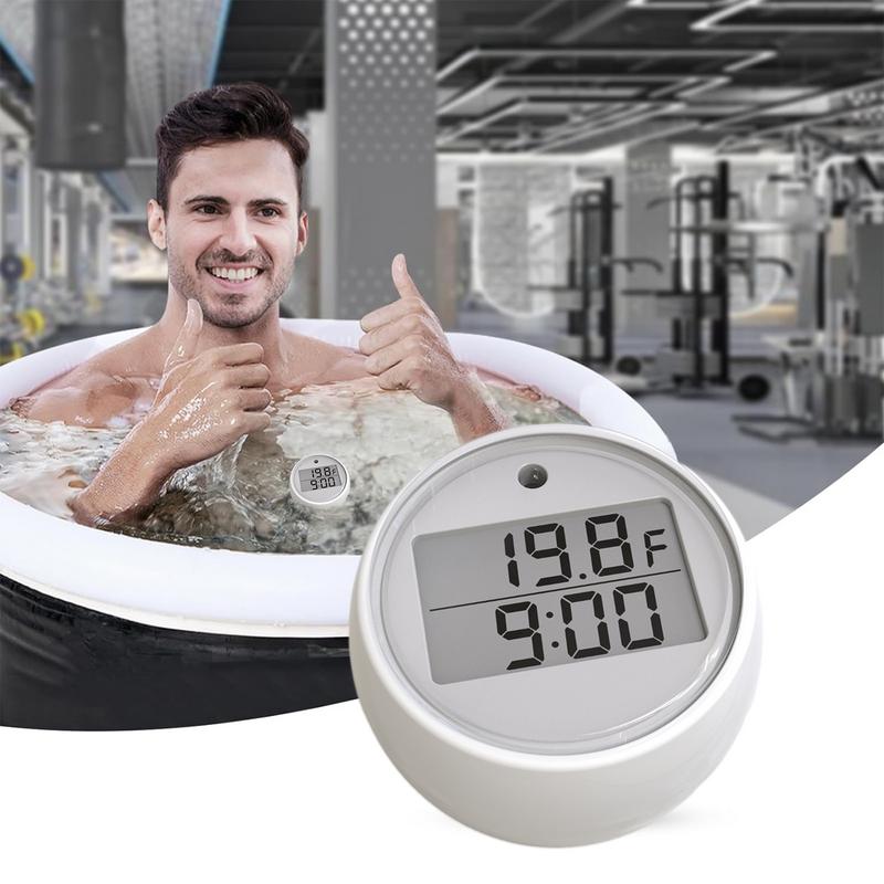 Wassertheometer für Eisbäder Wasserdichte schwimmende Thermometer Badezimmer Pool Thermometer Digitale Wassertheometer mit Timer