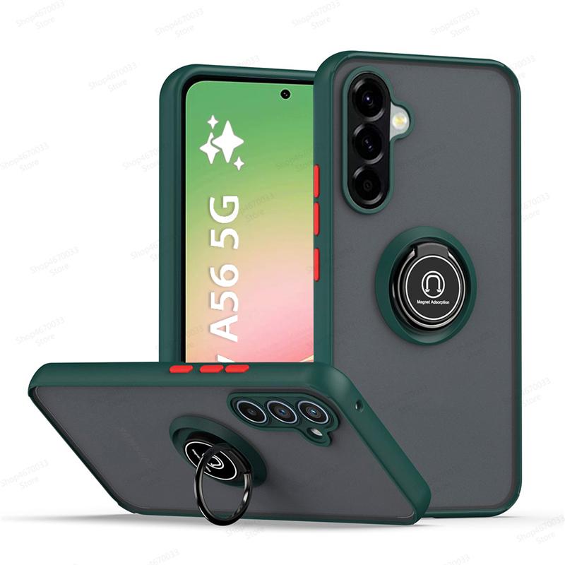 Matowe Magnetyczne Etui Pancerne z Uchwytem na Telefon Dla Samsung A56 A36 A26 A55 A35 A25 A54 A34 A14 A73 A53 A33 A13 A72 A52 Etui Odporne na Wstrząsy