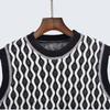 Thick Round Neck Sleeveless Short Color Matching Thermal Knitting Sweaters Women's Clothing Vest Jacket Inner Wear Bandage Dress Preppy Style