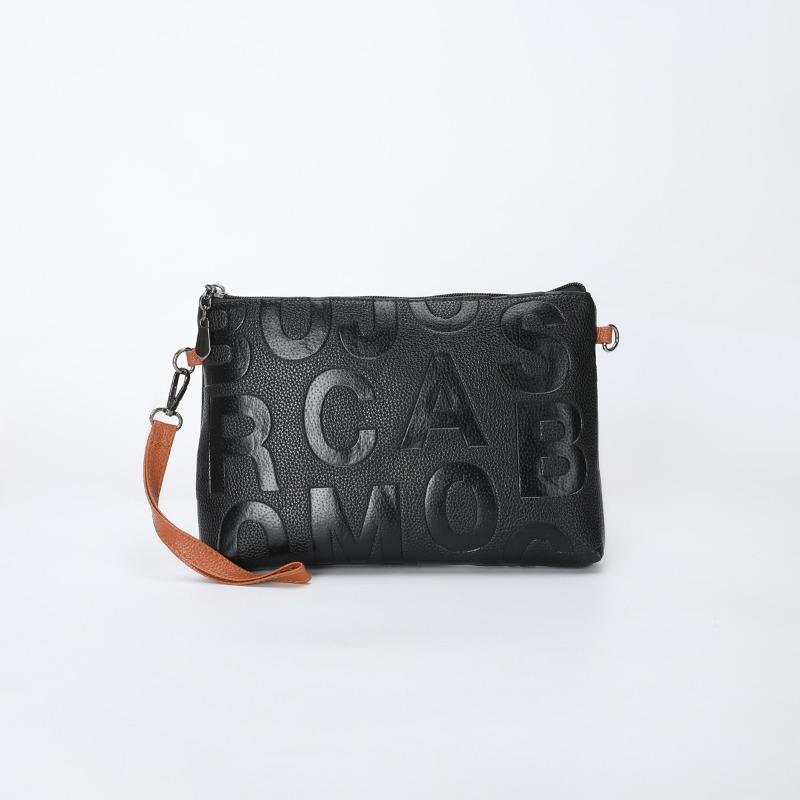 Hot-selling women's envelope clutch bag, new letter-embossed soft fabric