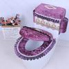 European Lace Plush Toilet Seat Cushion Dustproof Storage Water Tank Cover Cover Household Toilet Decoration Set Easy To Clean and Stain Resistant Pad