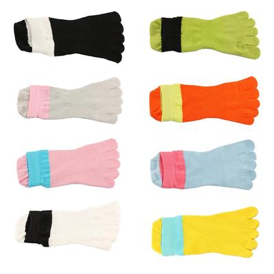 Comfortable Fashion Breathable Autumn 8 Colors Five Finger Socks Toe Socks Cotton  Ankle