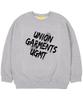 UNION GARMENTS [Fleece-Lined] Slanted Logo Oversized Sweatshirt Gray