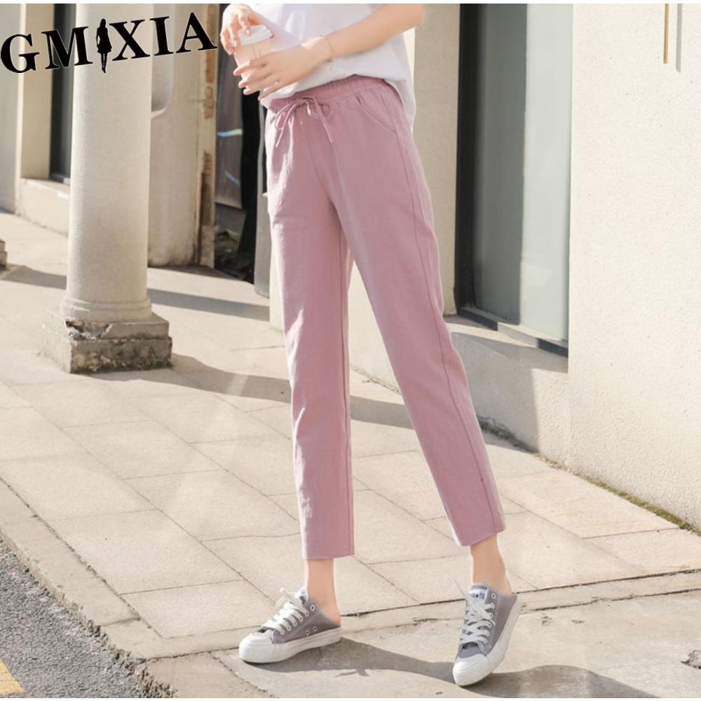 

GMXIA Женские Модные Повседневные Однотонные Брюки и Капри с Принтом XXL розовый