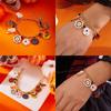 Halloween Funny Pumpkin Ghost Bracelet For Women Black Bat Spider Web Hat Metal Chain Bangles Hip Hop Punk Festival Jewelry Gift