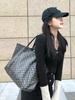 2025 Elegant Large Capacity Tote Bag with Y Letter Design - Dog Tooth Pattern
