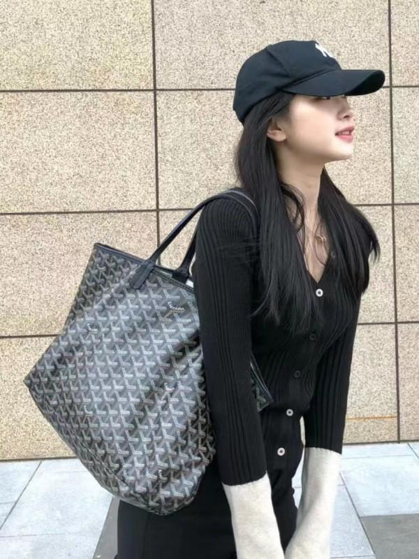 2025 Elegant Large Capacity Tote Bag with Y Letter Design - Dog Tooth Pattern