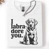 Labrador Dog T-Shirt, Unisex Cotton Tee, White Graphic Shirt, Labrador Puppy Illustration, I Labradore You