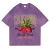 California Sweet And Juicy Washed Retro Snow Tops Man Casual Tee Clothes T-Shirts Casual Summer T-Shirt Cotton Loose T Shirt