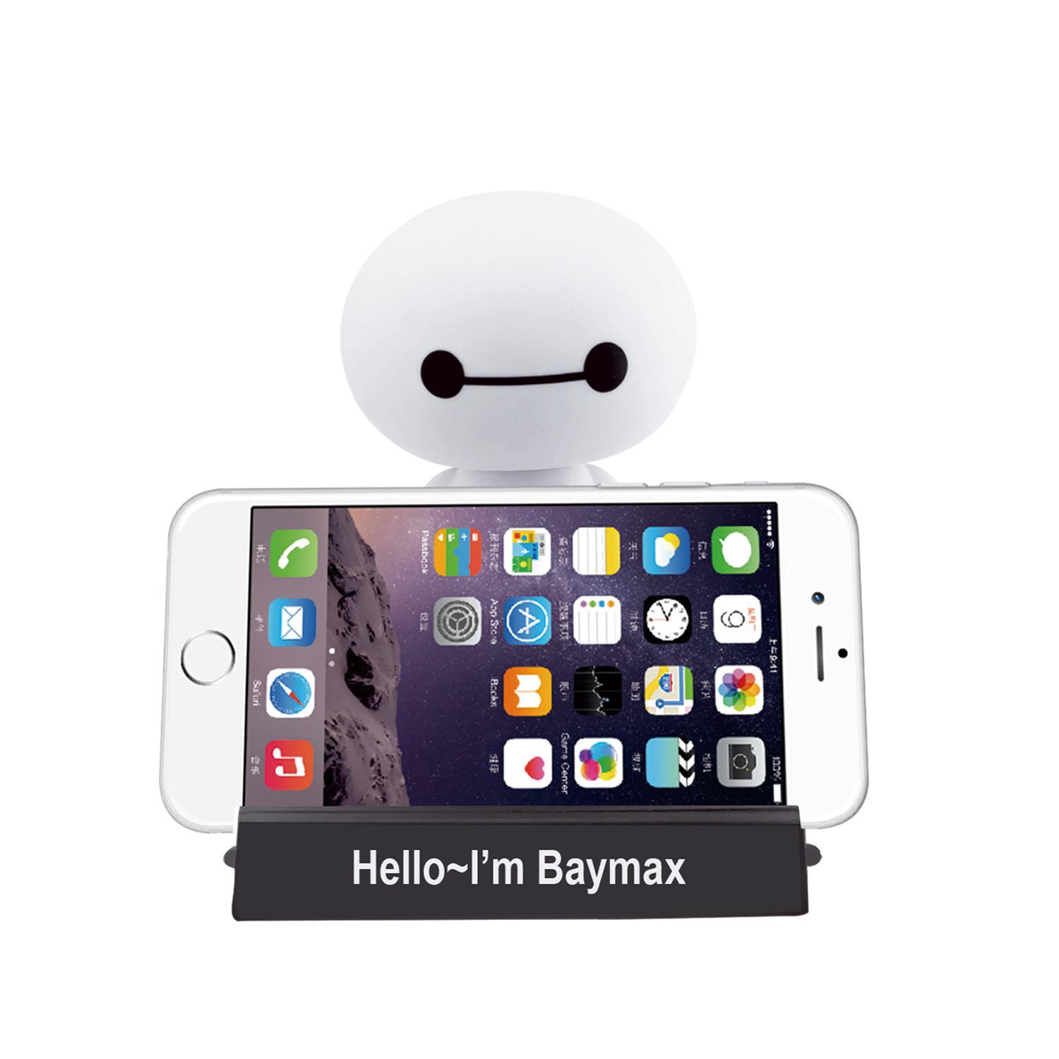 

New Year Car Accessories: Large White Phone Holder with Spring Head Doll Warm White Basic Stand