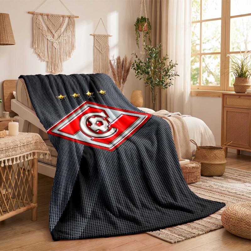 Spartak Moscow Print Flannel Blanket Soft Warm Sofa Bed Throw Blanket For Home Office Bedroom